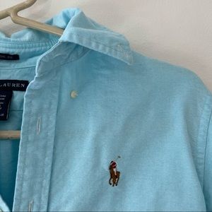 Ralph Lauren button up, size 4 women’s, baby blue